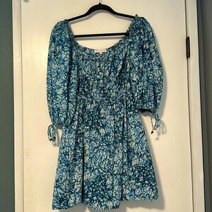 House of Harlow 1960 Blue and White Dress